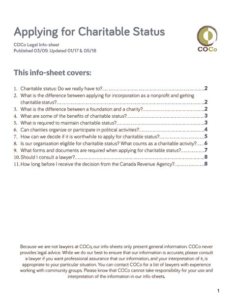 charitable status canada|Applying for Charitable Status .